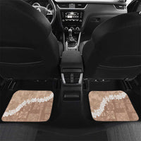 Hawaii Aloha Car Mats Beige Quilt Patch Work Mix Plumeria Lei LT7 Set 2pcs - Back Beige - Polynesian Pride