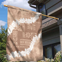 Hawaii Aloha Garden Flag Beige Quilt Patch Work Mix Plumeria Lei LT7 - Polynesian Pride