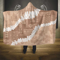 Hawaii Aloha Hooded Blanket Beige Quilt Patch Work Mix Plumeria Lei LT7 - Polynesian Pride