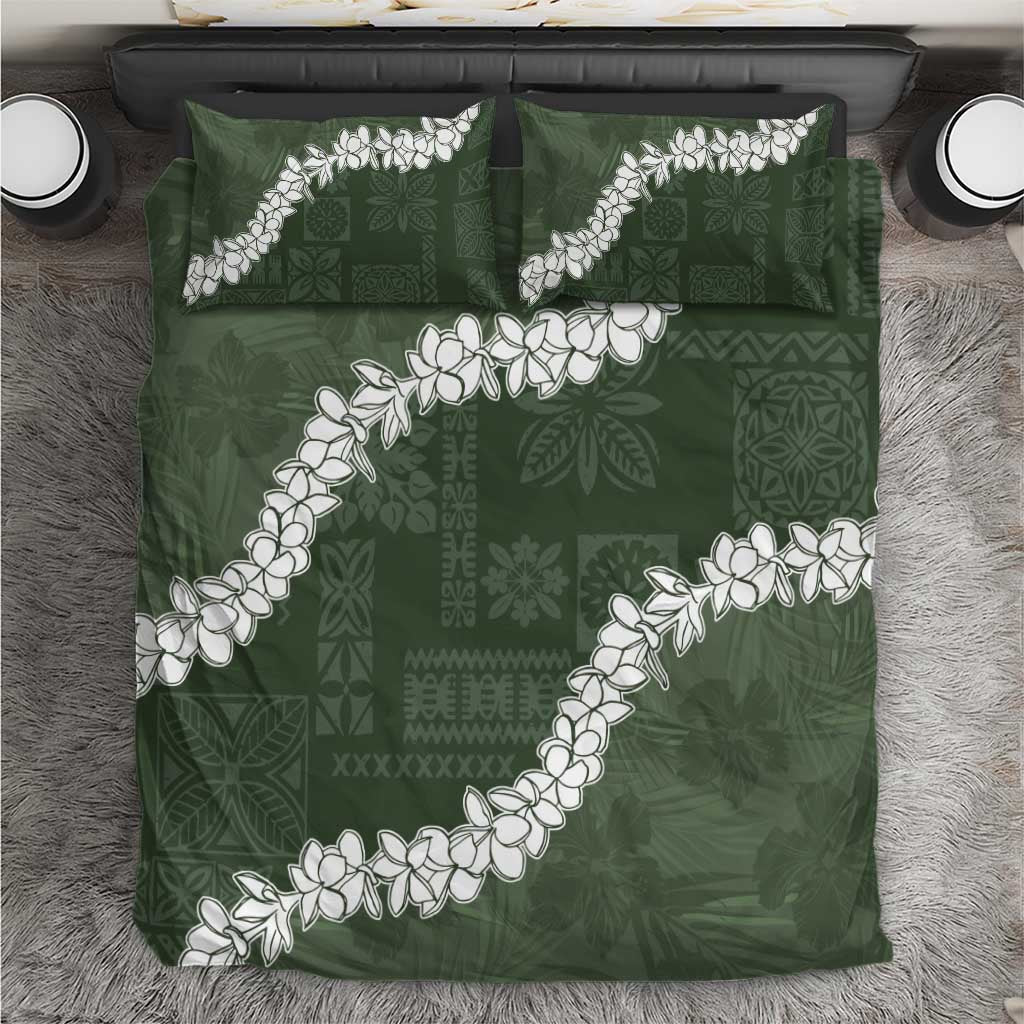 Hawaii Aloha Bedding Set Sage Quilt Patch Work Mix Plumeria Lei LT7 Sage - Polynesian Pride