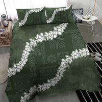 Hawaii Aloha Bedding Set Sage Quilt Patch Work Mix Plumeria Lei LT7 - Polynesian Pride