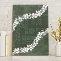 Hawaii Aloha Canvas Wall Art Sage Quilt Patch Work Mix Plumeria Lei LT7 Without Frame Sage - Polynesian Pride