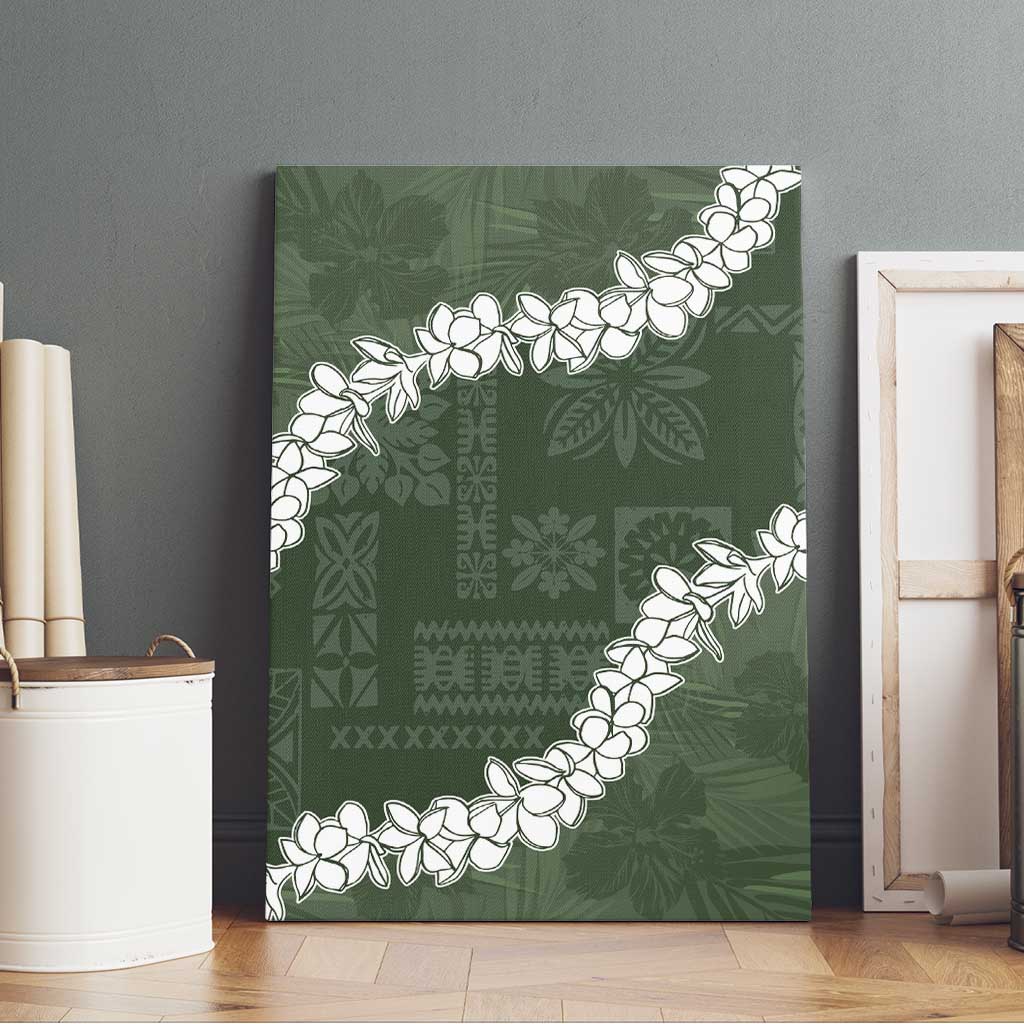Hawaii Aloha Canvas Wall Art Sage Quilt Patch Work Mix Plumeria Lei LT7 - Polynesian Pride