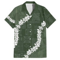 Hawaii Aloha Hawaiian Shirt Sage Quilt Patch Work Mix Plumeria Lei LT7 Sage - Polynesian Pride