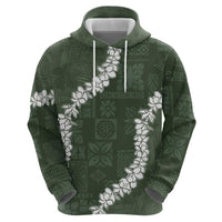 Hawaii Aloha Hoodie Sage Quilt Patch Work Mix Plumeria Lei LT7 - Polynesian Pride