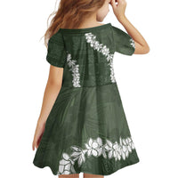 Hawaii Aloha Kid Short Sleeve Dress Sage Quilt Patch Work Mix Plumeria Lei LT7 - Polynesian Pride