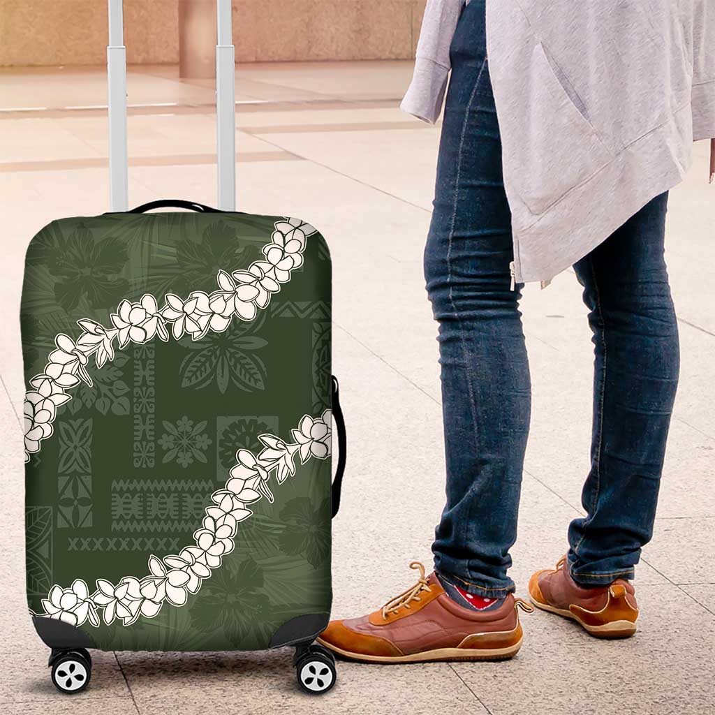 Hawaii Aloha Luggage Cover Sage Quilt Patch Work Mix Plumeria Lei