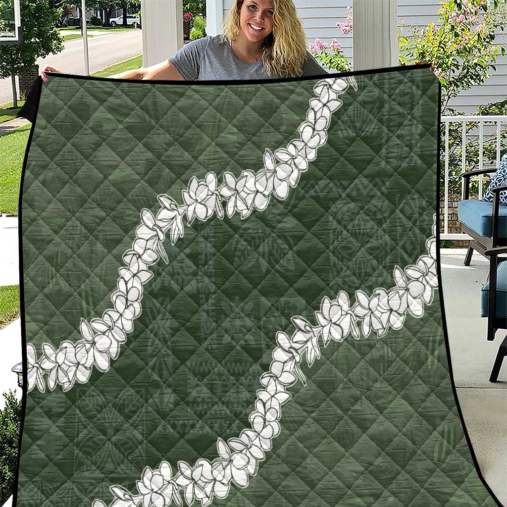 Hawaii Aloha Quilt Sage Quilt Patch Work Mix Plumeria Lei LT7 Sage - Polynesian Pride