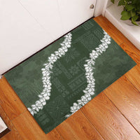 Hawaii Aloha Rubber Doormat Sage Quilt Patch Work Mix Plumeria Lei LT7 - Polynesian Pride