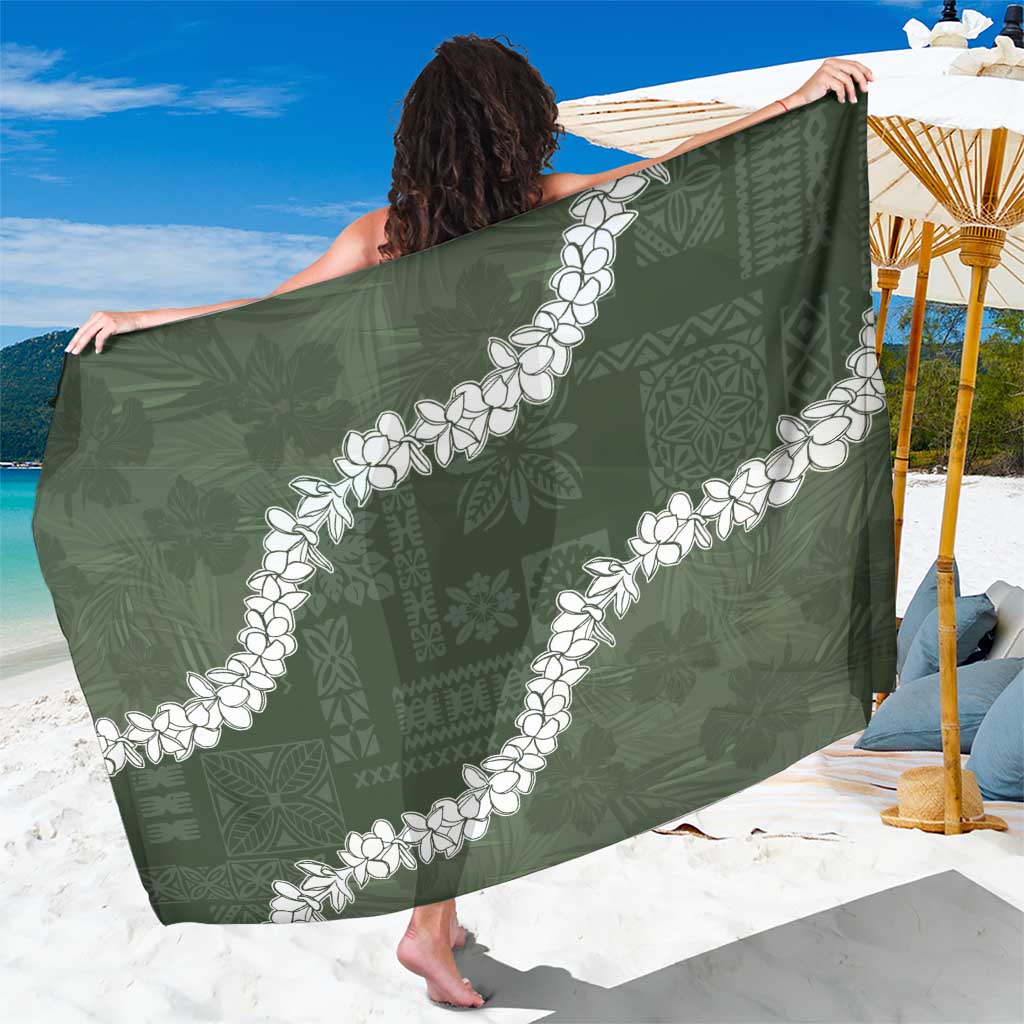 Hawaii Aloha Sarong Sage Quilt Patch Work Mix Plumeria Lei LT7 One Size 44 x 66 inches Sage - Polynesian Pride