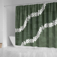 Hawaii Aloha Shower Curtain Sage Quilt Patch Work Mix Plumeria Lei LT7 - Polynesian Pride