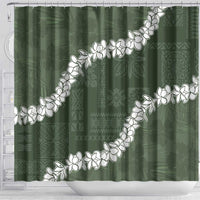 Hawaii Aloha Shower Curtain Sage Quilt Patch Work Mix Plumeria Lei LT7 - Polynesian Pride