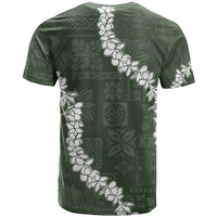 Hawaii Aloha T Shirt Sage Quilt Patch Work Mix Plumeria Lei LT7 - Polynesian Pride
