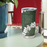 Hawaii Aloha Tumbler Cup Sage Quilt Patch Work Mix Plumeria Lei LT7 - Polynesian Pride