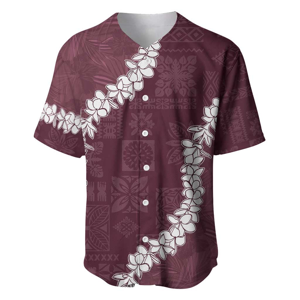 Hawaii Aloha Baseball Jersey Champange Quilt Patch Work Mix Plumeria Lei LT7 Champange - Polynesian Pride