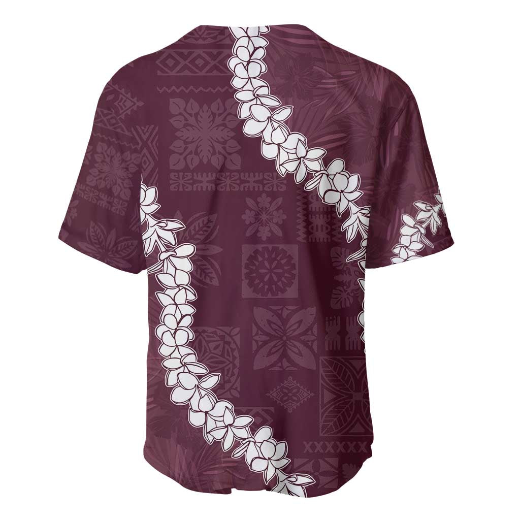 Hawaii Aloha Baseball Jersey Champange Quilt Patch Work Mix Plumeria Lei LT7 - Polynesian Pride