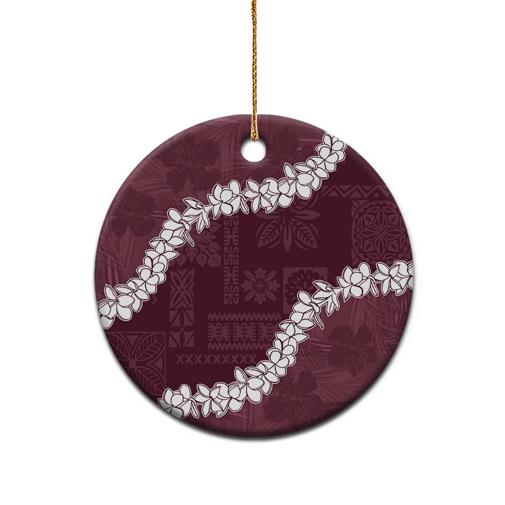 Hawaii Aloha Ceramic Ornament Champange Quilt Patch Work Mix Plumeria Lei LT7 - Polynesian Pride