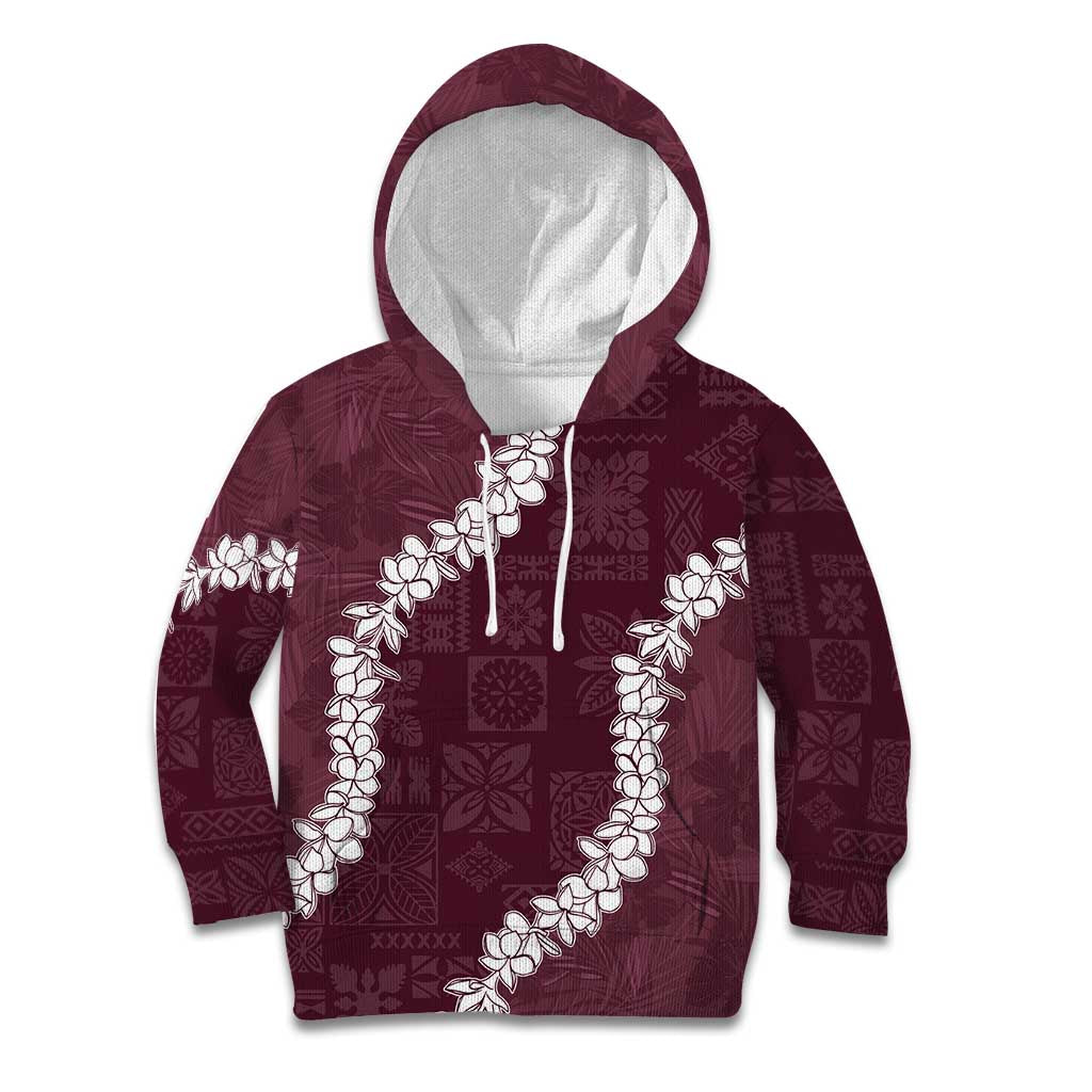 Hawaii Aloha Kid Hoodie Champange Quilt Patch Work Mix Plumeria Lei LT7 Hoodie Champange - Polynesian Pride