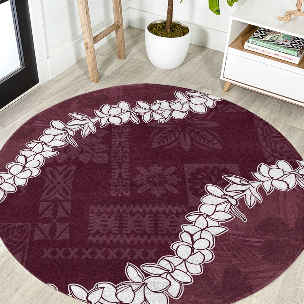Hawaii Aloha Round Carpet Champange Quilt Patch Work Mix Plumeria Lei LT7 Champange - Polynesian Pride