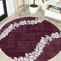Hawaii Aloha Round Carpet Champange Quilt Patch Work Mix Plumeria Lei LT7 Champange - Polynesian Pride