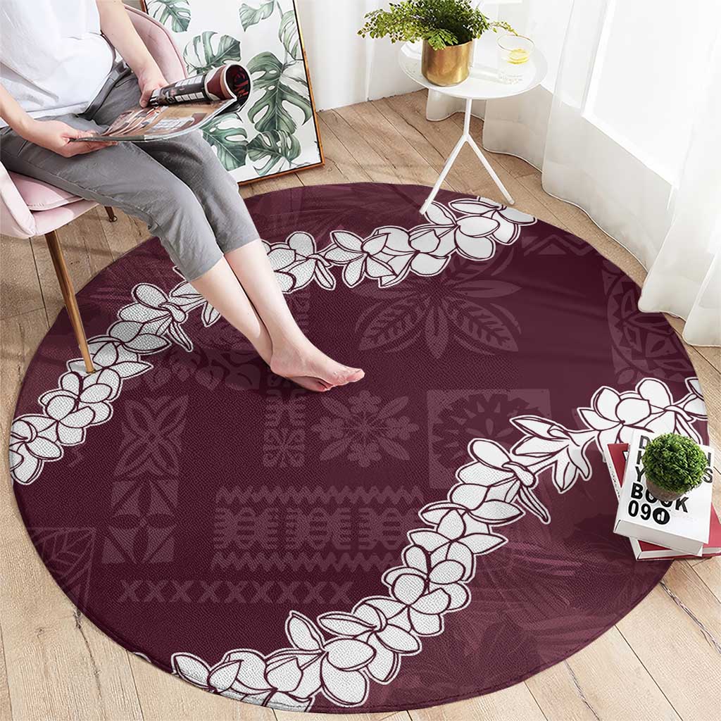 Hawaii Aloha Round Carpet Champange Quilt Patch Work Mix Plumeria Lei LT7 - Polynesian Pride