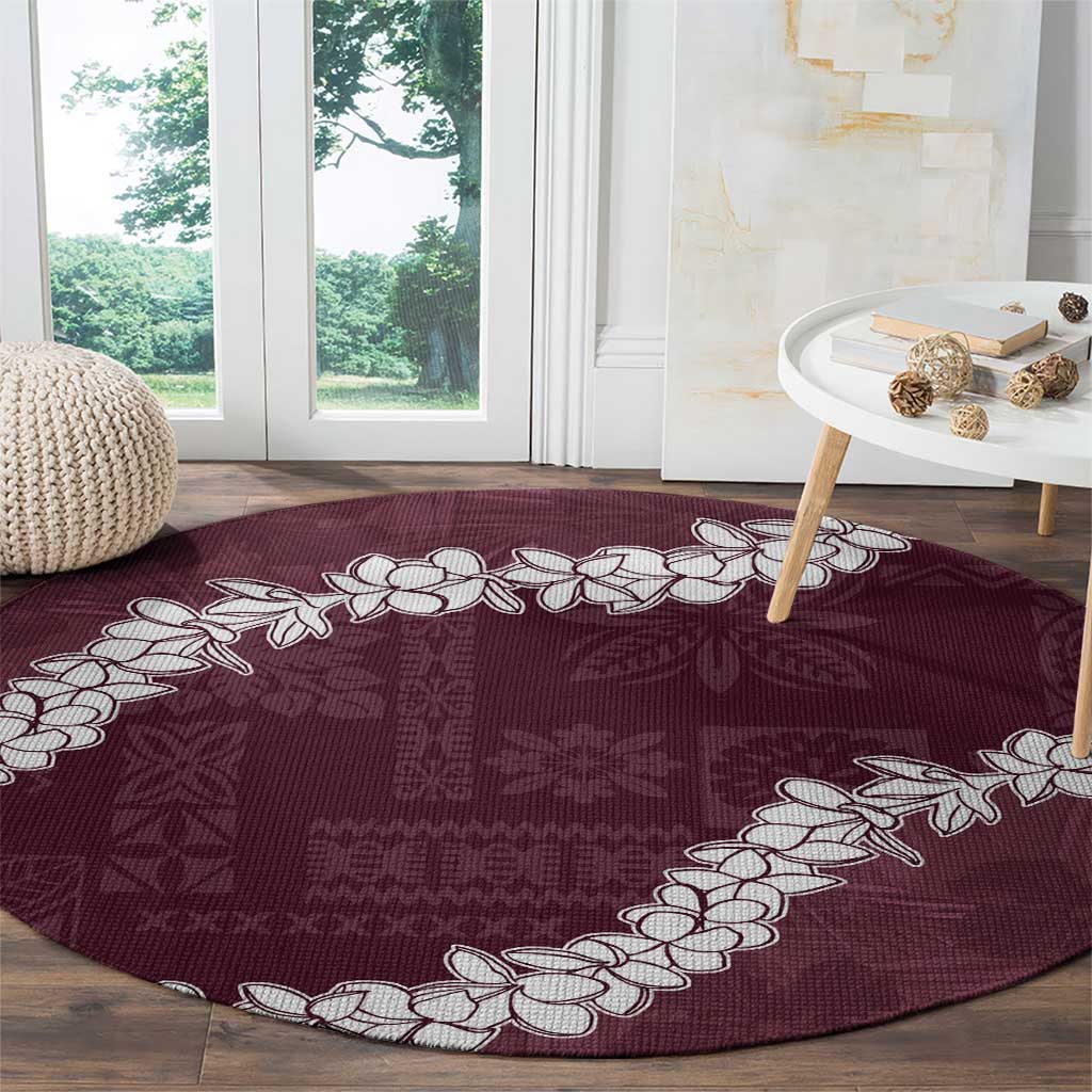 Hawaii Aloha Round Carpet Champange Quilt Patch Work Mix Plumeria Lei LT7 - Polynesian Pride