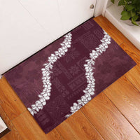 Hawaii Aloha Rubber Doormat Champange Quilt Patch Work Mix Plumeria Lei LT7 - Polynesian Pride