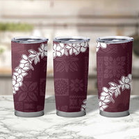 Hawaii Aloha Tumbler Cup Champange Quilt Patch Work Mix Plumeria Lei LT7 - Polynesian Pride