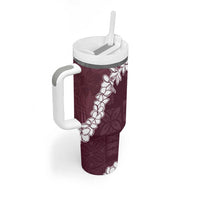 Hawaii Aloha Tumbler With Handle Champange Quilt Patch Work Mix Plumeria Lei LT7 - Polynesian Pride