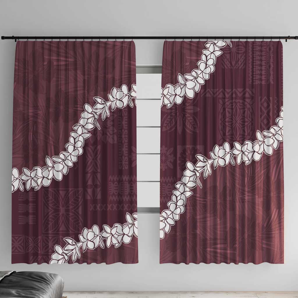 Hawaii Aloha Window Curtain Champange Quilt Patch Work Mix Plumeria Lei LT7 With Hooks Champange - Polynesian Pride