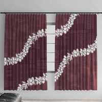Hawaii Aloha Window Curtain Champange Quilt Patch Work Mix Plumeria Lei LT7 With Hooks Champange - Polynesian Pride