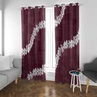 Hawaii Aloha Window Curtain Champange Quilt Patch Work Mix Plumeria Lei LT7 With Grommets Champange - Polynesian Pride