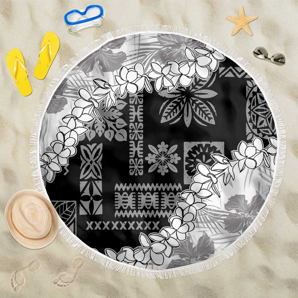 Hawaii Aloha Beach Blanket White Quilt Patch Work Mix Plumeria Lei LT7 One Size 150cm White - Polynesian Pride