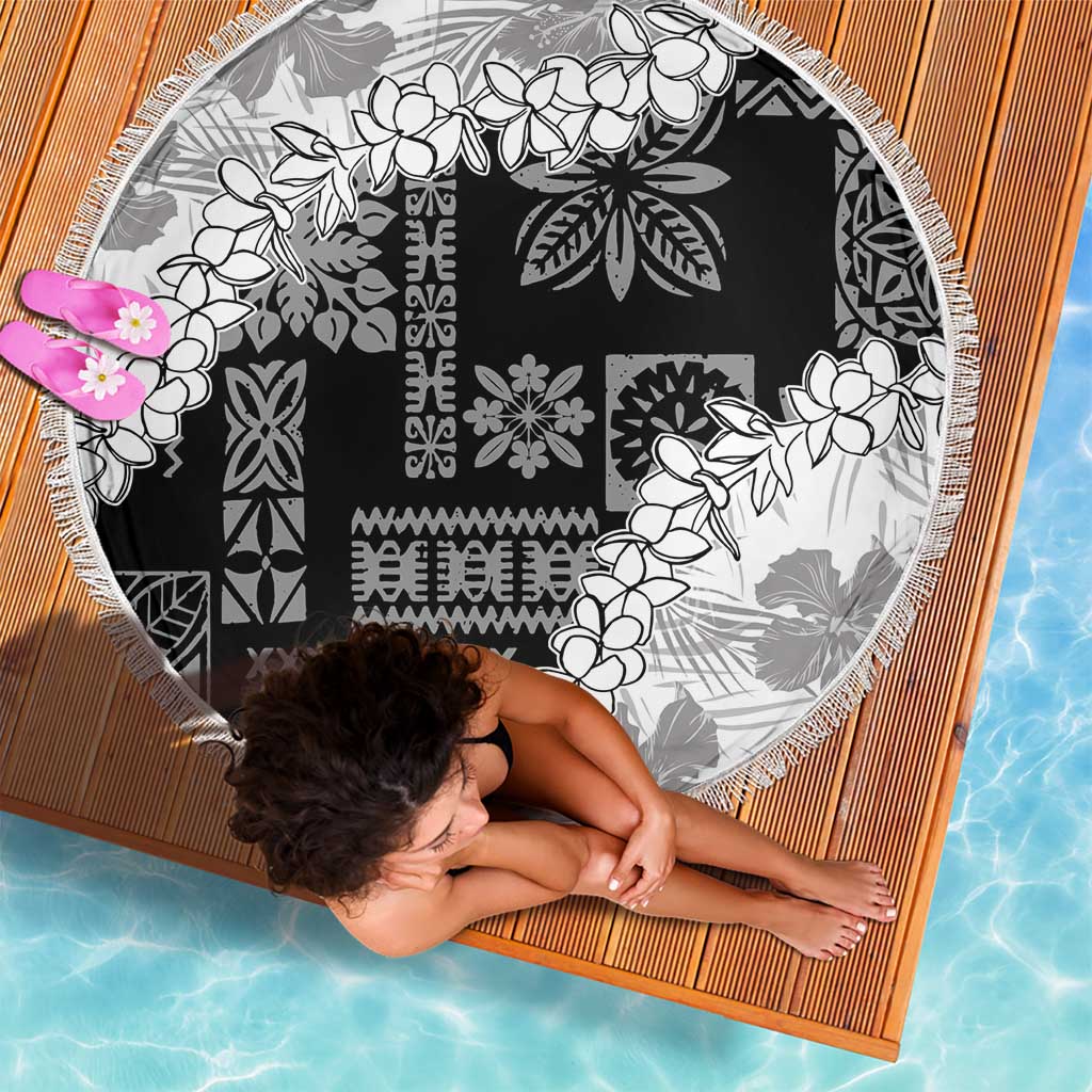 Hawaii Aloha Beach Blanket White Quilt Patch Work Mix Plumeria Lei LT7 - Polynesian Pride