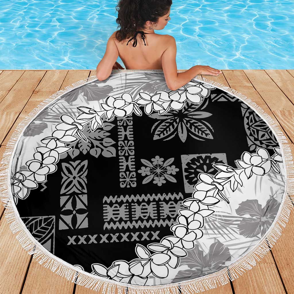 Hawaii Aloha Beach Blanket White Quilt Patch Work Mix Plumeria Lei LT7 - Polynesian Pride