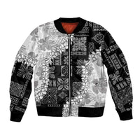 Hawaii Aloha Bomber Jacket White Quilt Patch Work Mix Plumeria Lei LT7 Unisex White - Polynesian Pride