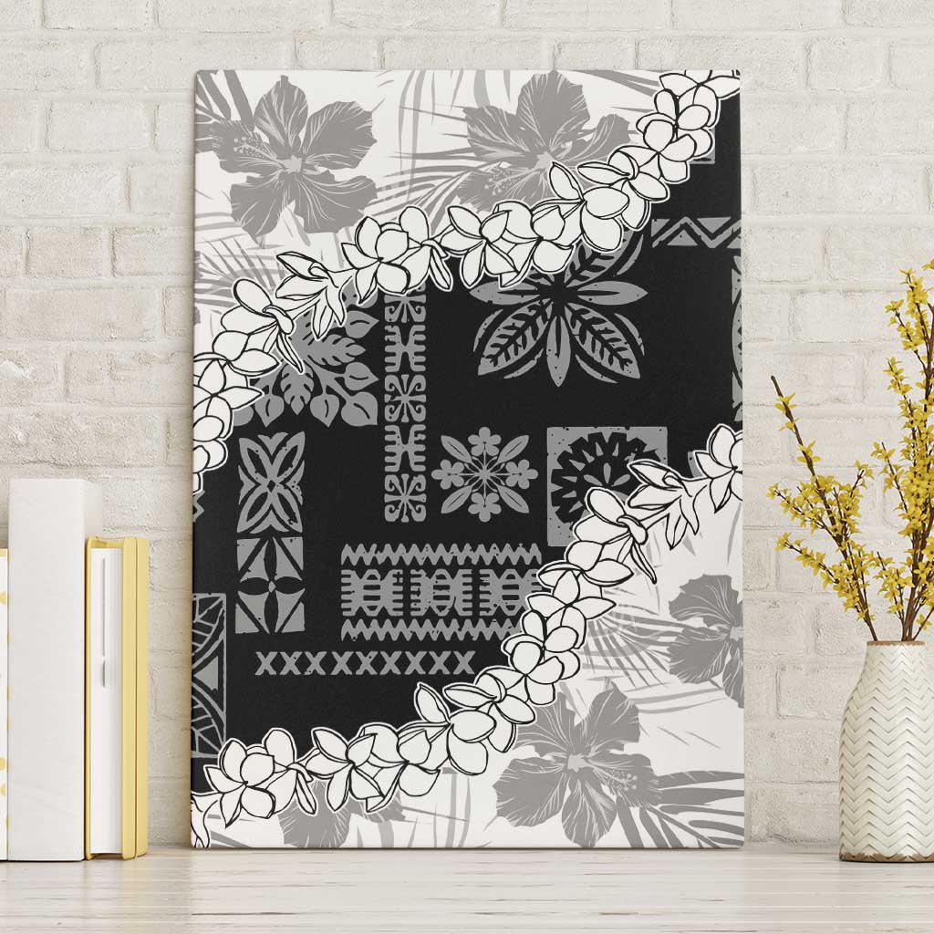 Hawaii Aloha Canvas Wall Art White Quilt Patch Work Mix Plumeria Lei LT7 Without Frame White - Polynesian Pride