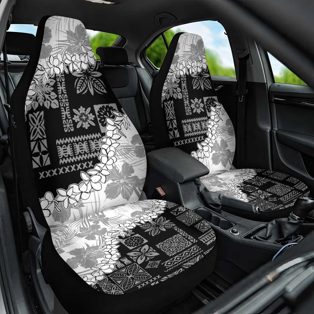 Hawaii Aloha Car Seat Cover White Quilt Patch Work Mix Plumeria Lei LT7 One Size White - Polynesian Pride