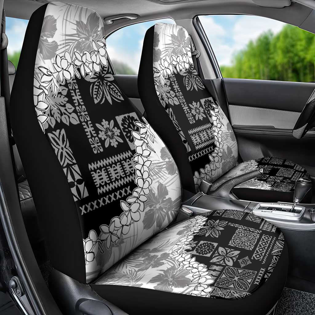 Hawaii Aloha Car Seat Cover White Quilt Patch Work Mix Plumeria Lei LT7 - Polynesian Pride
