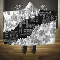 Hawaii Aloha Hooded Blanket White Quilt Patch Work Mix Plumeria Lei LT7 - Polynesian Pride