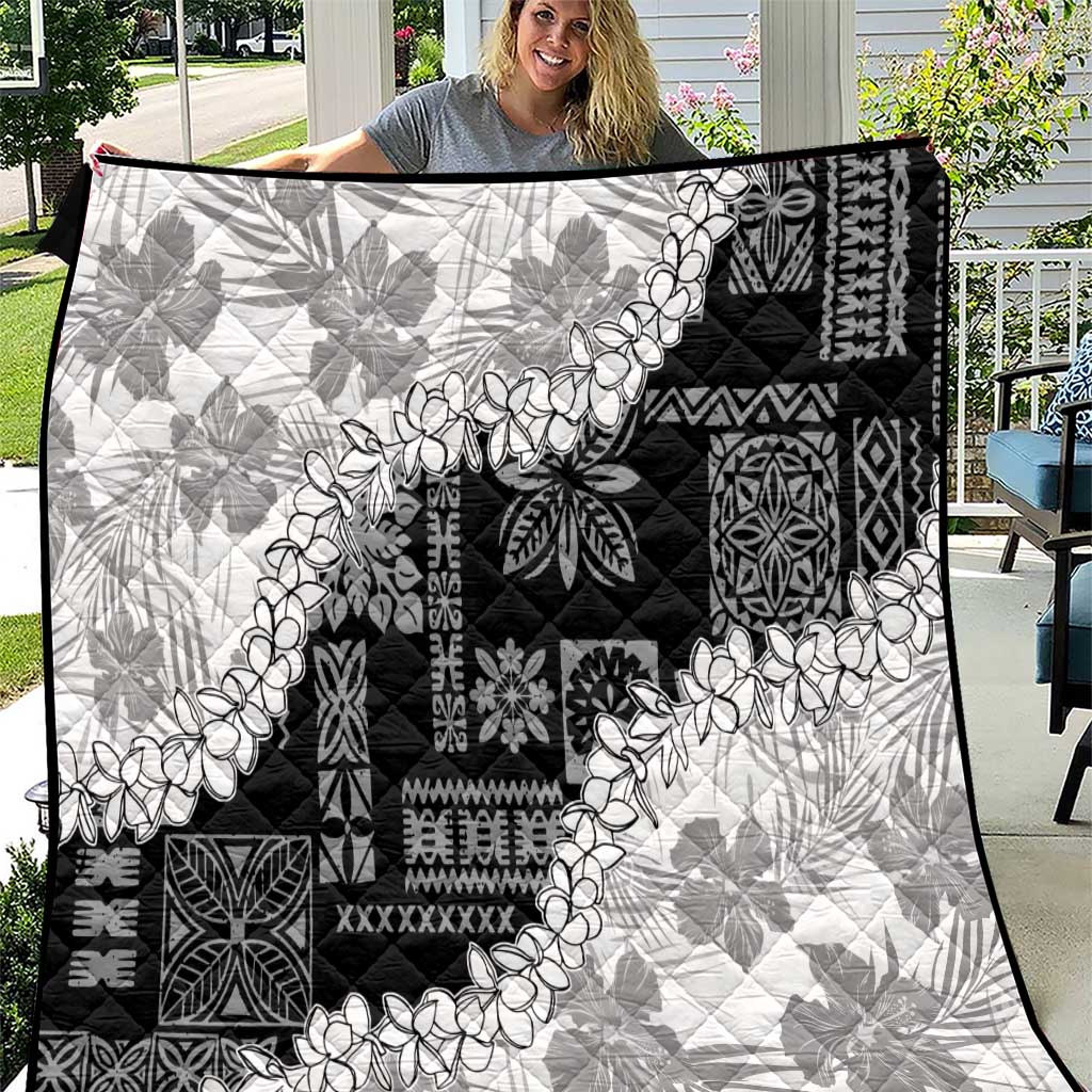 Hawaii Aloha Quilt White Quilt Patch Work Mix Plumeria Lei LT7 White - Polynesian Pride