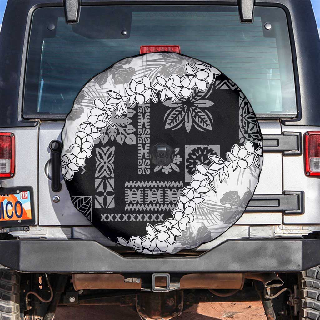 Hawaii Aloha Spare Tire Cover White Quilt Patch Work Mix Plumeria Lei LT7 White - Polynesian Pride