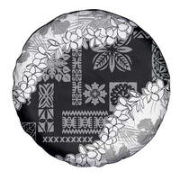 Hawaii Aloha Spare Tire Cover White Quilt Patch Work Mix Plumeria Lei LT7 - Polynesian Pride