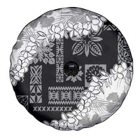 Hawaii Aloha Spare Tire Cover White Quilt Patch Work Mix Plumeria Lei LT7 - Polynesian Pride