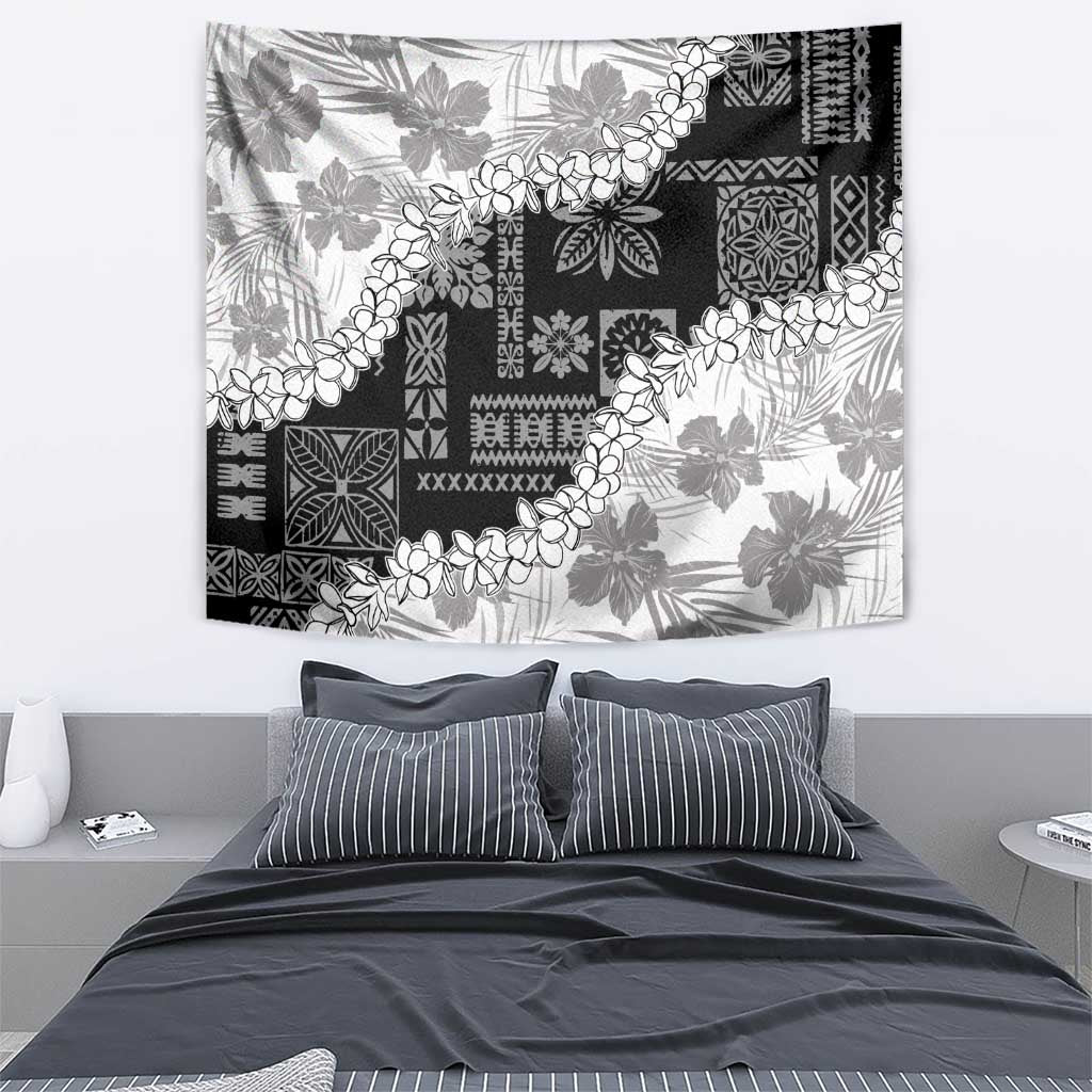 Hawaii Aloha Tapestry White Quilt Patch Work Mix Plumeria Lei LT7 - Polynesian Pride