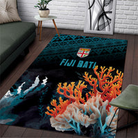 Fiji Bati Rugby Viti Masi Area Rug Coral Motifs