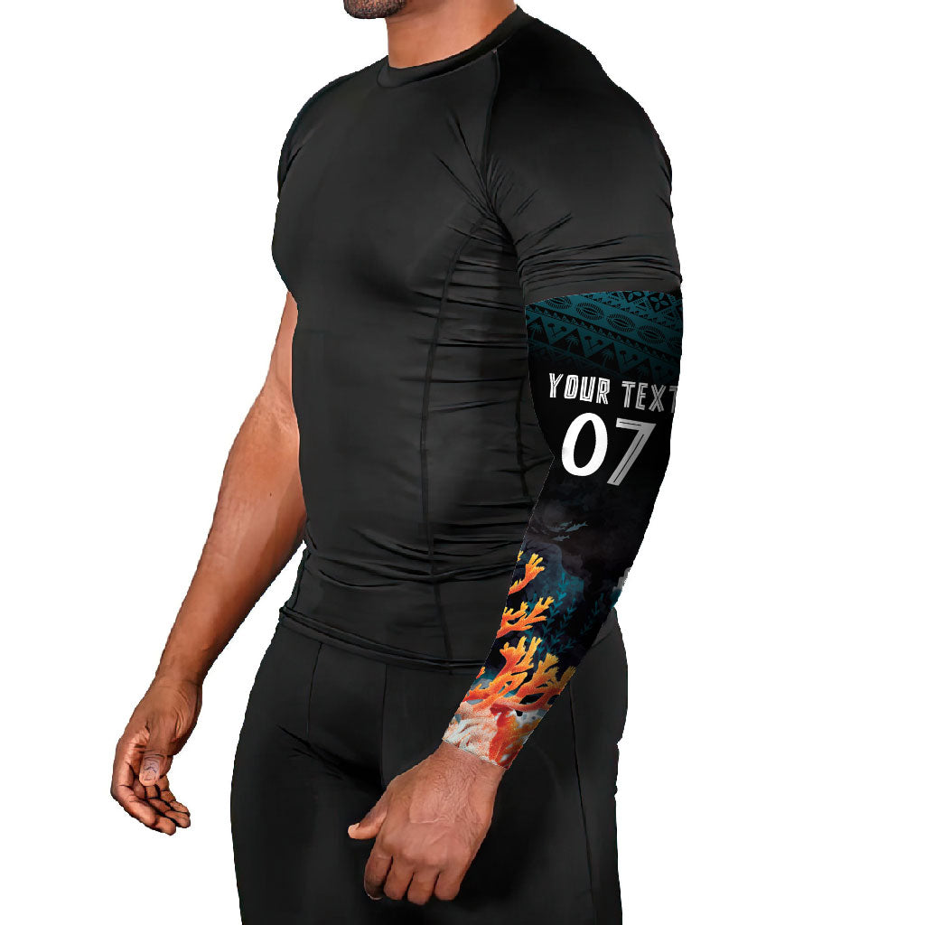 Fiji Bati Rugby Custom Viti Masi Arm Sleeves Coral Motifs