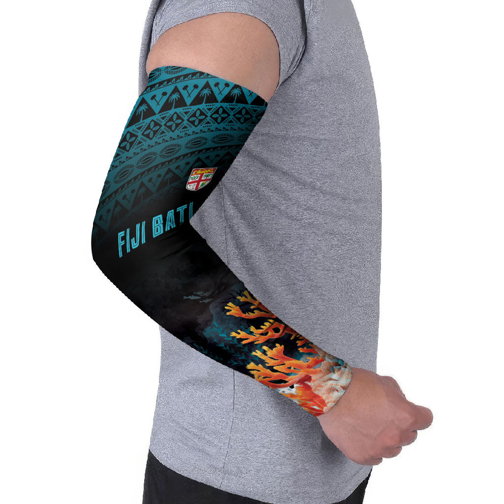 Fiji Bati Rugby Custom Viti Masi Arm Sleeves Coral Motifs