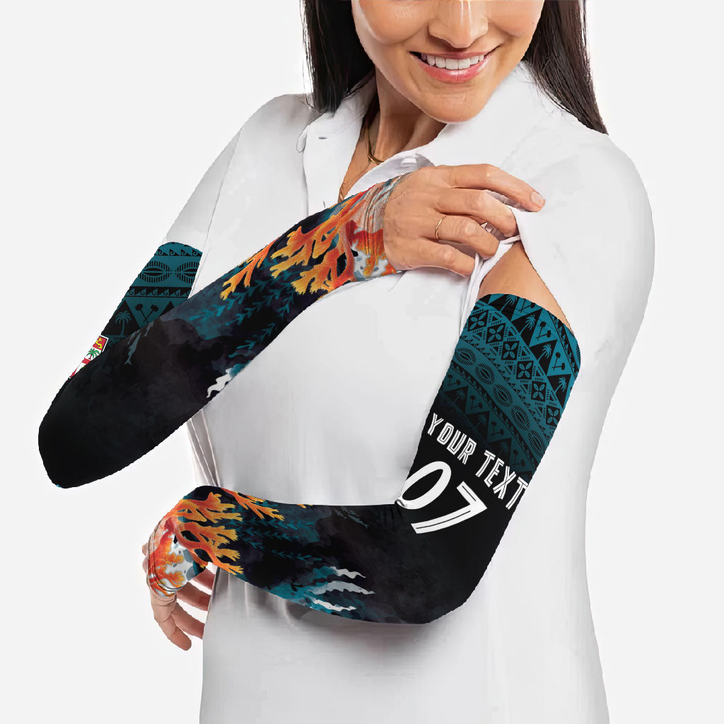 Fiji Bati Rugby Custom Viti Masi Arm Sleeves Coral Motifs
