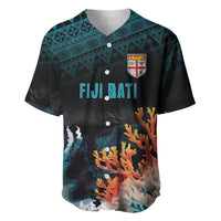 Fiji Bati Rugby Custom Viti Masi Baseball Jersey Coral Motifs